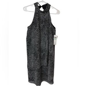 New Women’s London Times black halter dress with white polka dots size 8